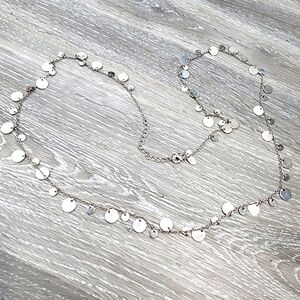 Elegant Silver Disc Necklace Lia Sophia